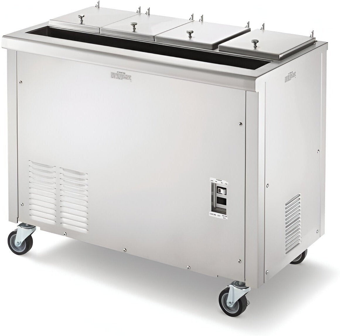 Stoelting - 115V 16 Liter Capacity Air-Cooled 4 Compartment Refrigerated Dipping Cabinet with Dual-Temperature Controls and Reversed Hinges - DC4T-37R-A (Pre-Order Now, ETA 8-12 Weeks)