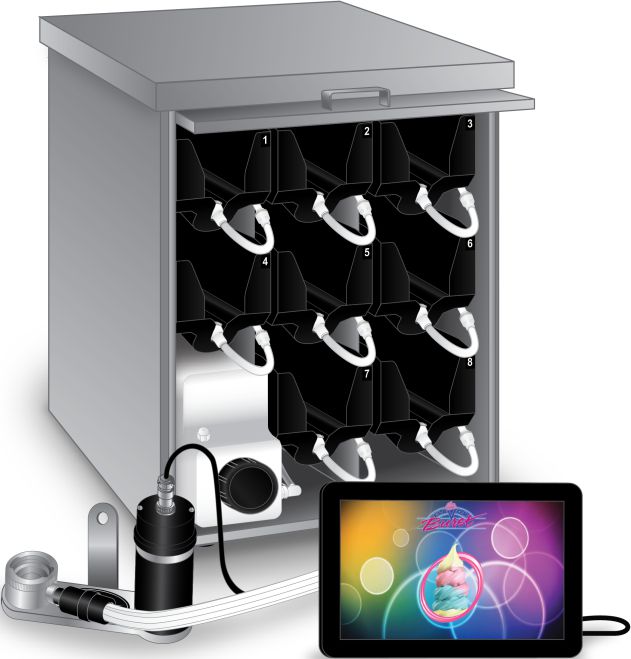 Stoelting - 17" x 25" x 22.75" Eight Flavor Blended Deluxe Flavor Burst Soft Serve System - STL-80BLD-DLX (Pre-Order Now, ETA 8-12 Weeks)
