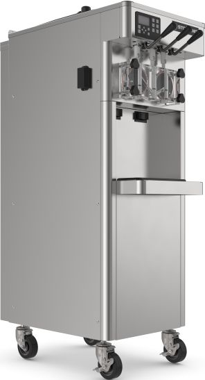Stoelting - 19.25" x 28" x 58.25" 208-240 V Water Cooled Gravity Fed Twin Twist Soft Serve Floor Machine - F231-18I2-YG2-AD2 (Pre-Order Now, ETA 8-12 Weeks)