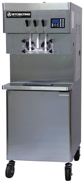 Stoelting - 208-240V 3 Phase Water Cooled Pressurized Twin-Twist Soft Serve and Frozen Yogurt Freezer With Refrigerated Mix Storage Cabinet - U431-109I2A (Pre-Order Now, ETA 8-12 Weeks)