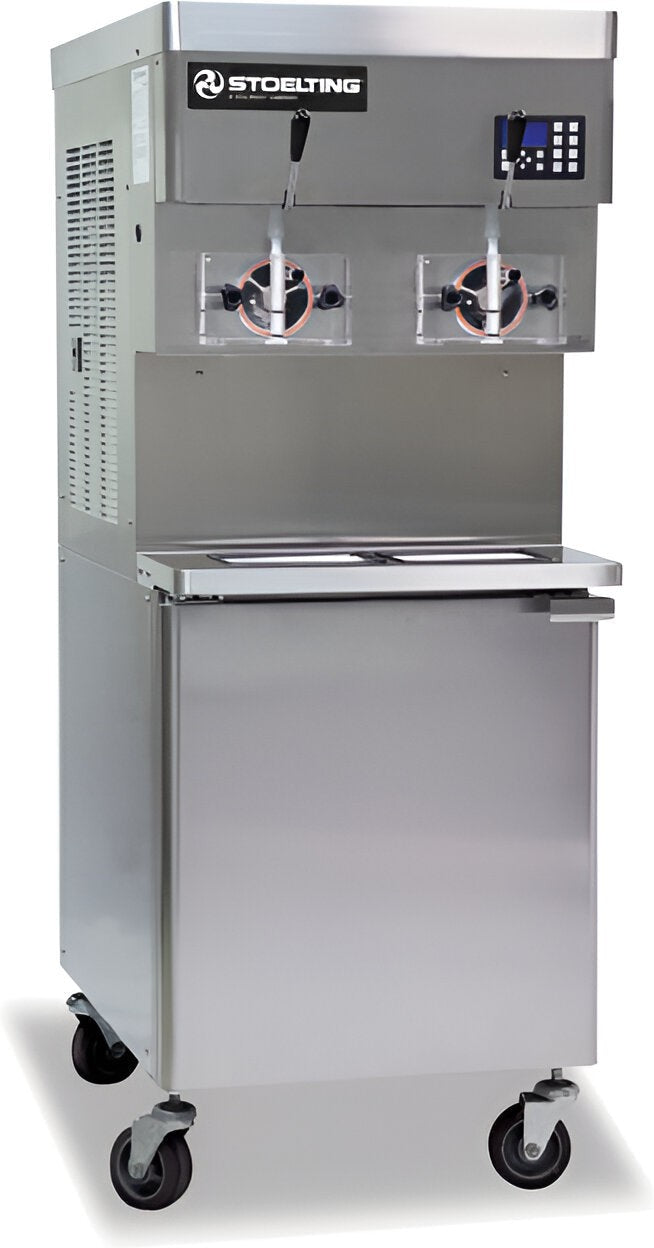 Stoelting - 208-240V 3-phase Air Remote Cooled Pressurized Double Cylinder Soft Serve Floor Machine With Refrigerated Mix Storage Cabinet - U421-309I2A (Pre-Order Now, ETA 8-12 Weeks)