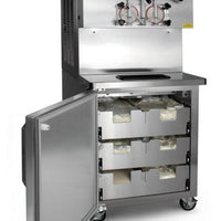Stoelting - 208-240V 3-phase Water Cooled Pressurized Twin-Twist Soft Serve and Frozen Yogurt Freezer With Refrigerated Mix Storage Cabinet and Side Handles - U431-109I2 (Pre-Order Now, ETA 8-12 Weeks)
