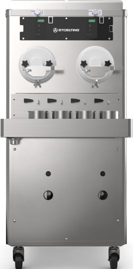 Stoelting - 208-240V Air Cooled Single Phase Double Barrel Continuous Flow Frozen Custard and Italian Ice Machine - M202-38B00SIR (Pre-Order Now, ETA 8-12 Weeks)
