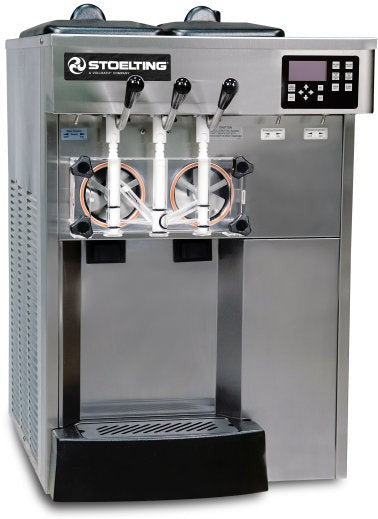 Stoelting - 22" x 28.5" x 34.75" 220-240 V Water Cooled WiFi-Enabled Twin Twist Soft Serve Countertop Machine - E131X-102I2 (Pre-Order Now, ETA 8-12 Weeks)