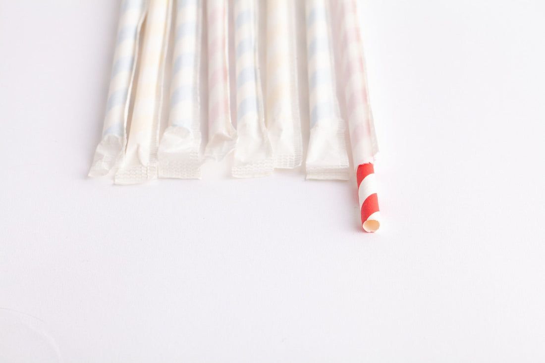 Stone - 10" White Milkshake Wrapped Straw, 500/Bx - 088000 (Special Order Item)