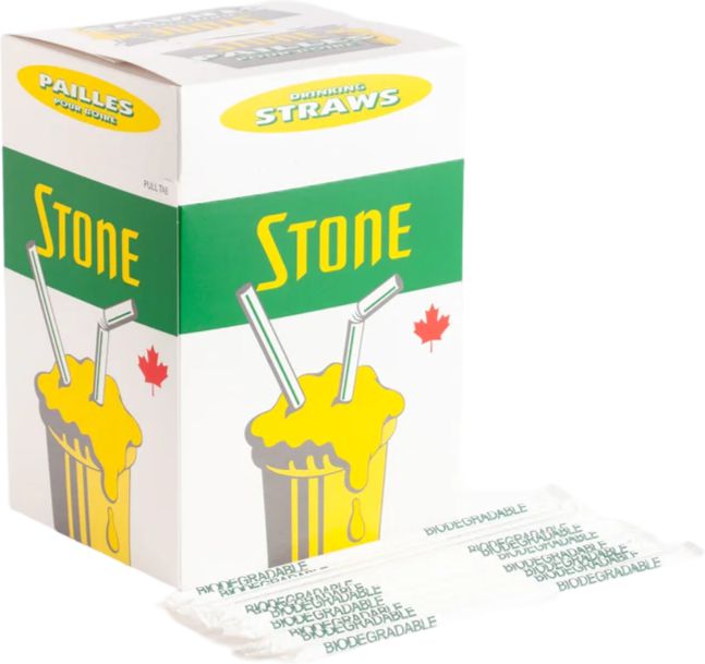 Stone - 10" White Milkshake Wrapped Straw, 500/Bx - 088000 (Special Order Item)