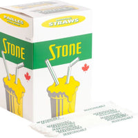 Stone - 10" White Milkshake Wrapped Straw, 500/Bx - 088000 (Special Order Item)