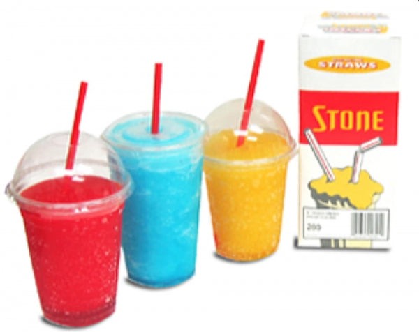 Stone - 8" Stone Red Spoon Straws For Slush, 200/Bx - 051100 (Special Order Item)
