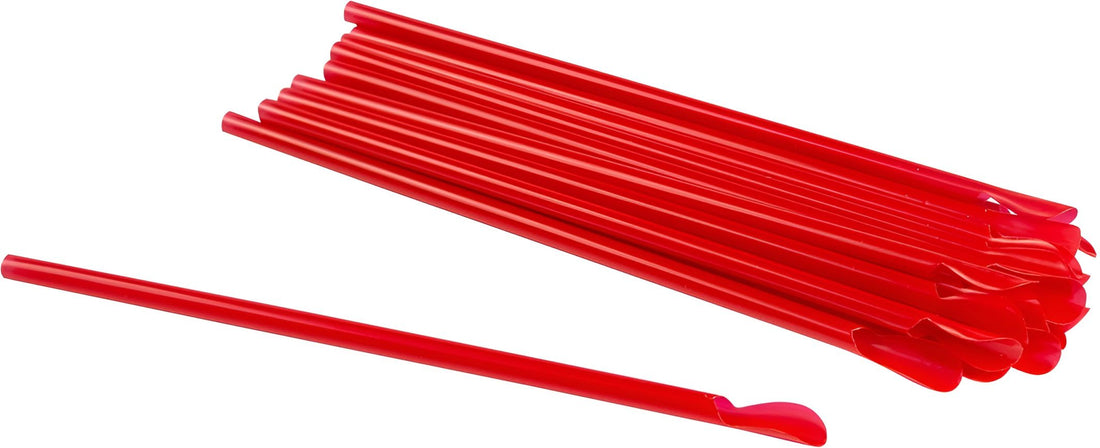 Stone - 8" Stone Red Spoon Straws For Slush, 200/Bx - 051100 (Special Order Item)