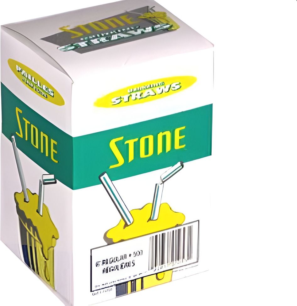 Stone - 8" White Milkshake Straw, 250/Bx - 020600