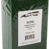 Swipes - 6" X 9" Green Medium Duty Scouring Pad, 10/Pk - SO96