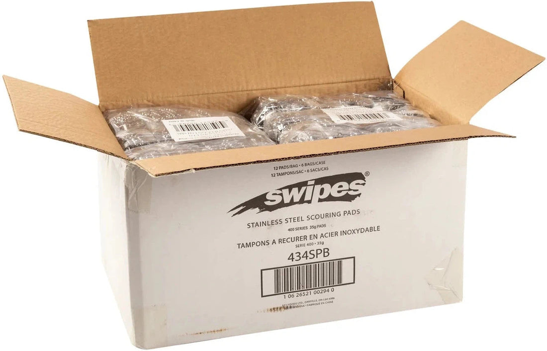 Swipes - Stainless Steel Scouring Pads, 12/Pk - 434SPB