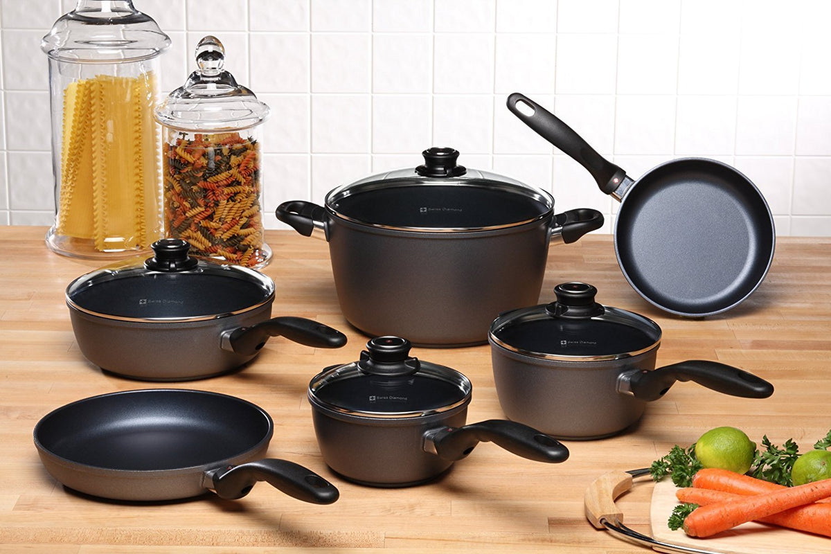 Swiss Diamond - 10 PC HD Classic Classic Cookware Set - 6010