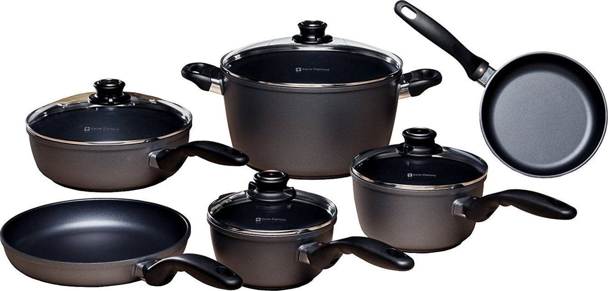 Swiss Diamond - 10 PC HD Classic Classic Cookware Set - 6010