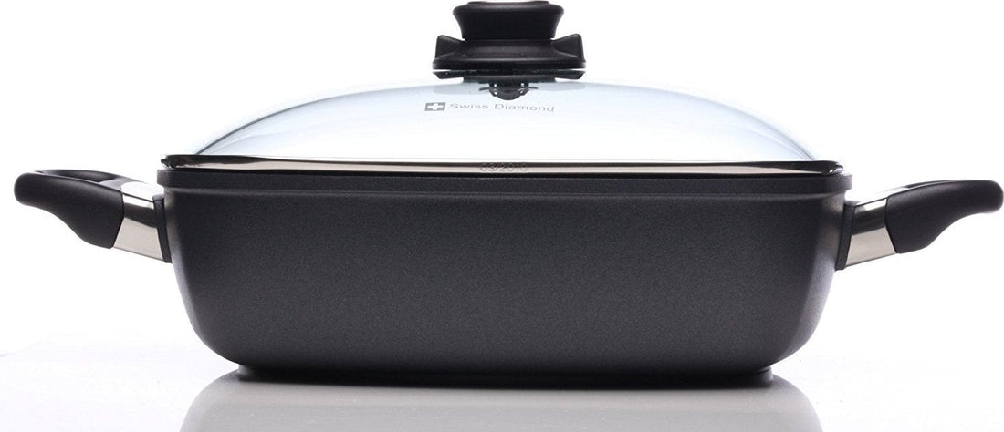 Swiss Diamond - 11" x 11" Classic Nonstick Square Casserole with Lid - (5 QTs) - 66282C