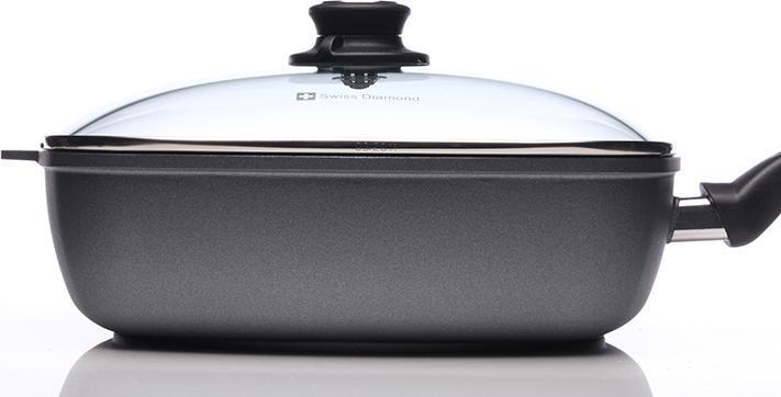 Swiss Diamond - 11" x 11" XD Non-Stick Induction Square Sauté Pan with Lid (28 cm x 28 cm) - XD66283ic