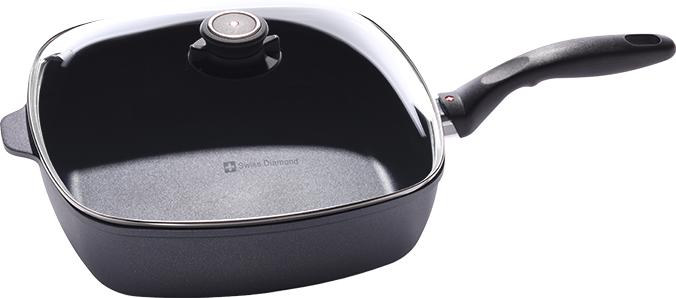 Swiss Diamond - 11" x 11" XD Non-Stick Induction Square Sauté Pan with Lid (28 cm x 28 cm) - XD66283ic