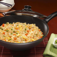 Swiss Diamond - 11.8" Classic Wok with Lid & Tempura Rack (4.9 QTs) - 61130C