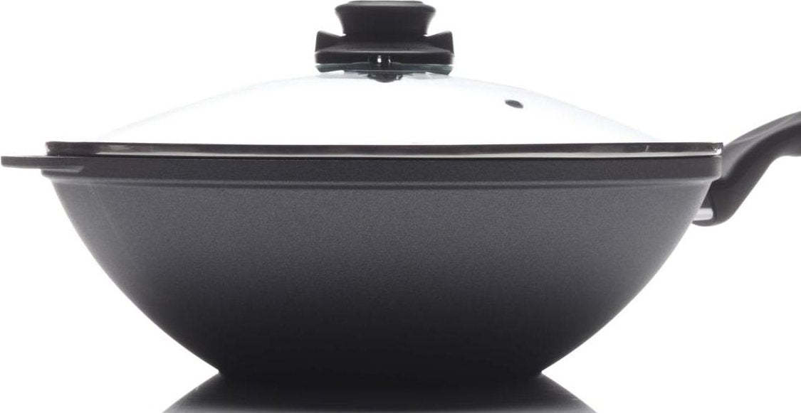 Swiss Diamond - 11.8" Induction Nonstick Wok with Lid & Tempura Rack (4.9 QTs) - 61130ic