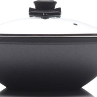 Swiss Diamond - 11.8" Induction Nonstick Wok with Lid & Tempura Rack (4.9 QTs) - 61130ic