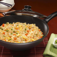 Swiss Diamond - 11.8" Induction Nonstick Wok with Lid & Tempura Rack (4.9 QTs) - 61130ic