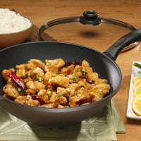 Swiss Diamond - 11.8" Induction Nonstick Wok with Lid & Tempura Rack (4.9 QTs) - 61130ic