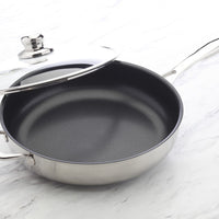 Swiss Diamond - 12.5" Nonstick Clad Induction Sauté Pan with Lid (32 cm) - SDP3732ic