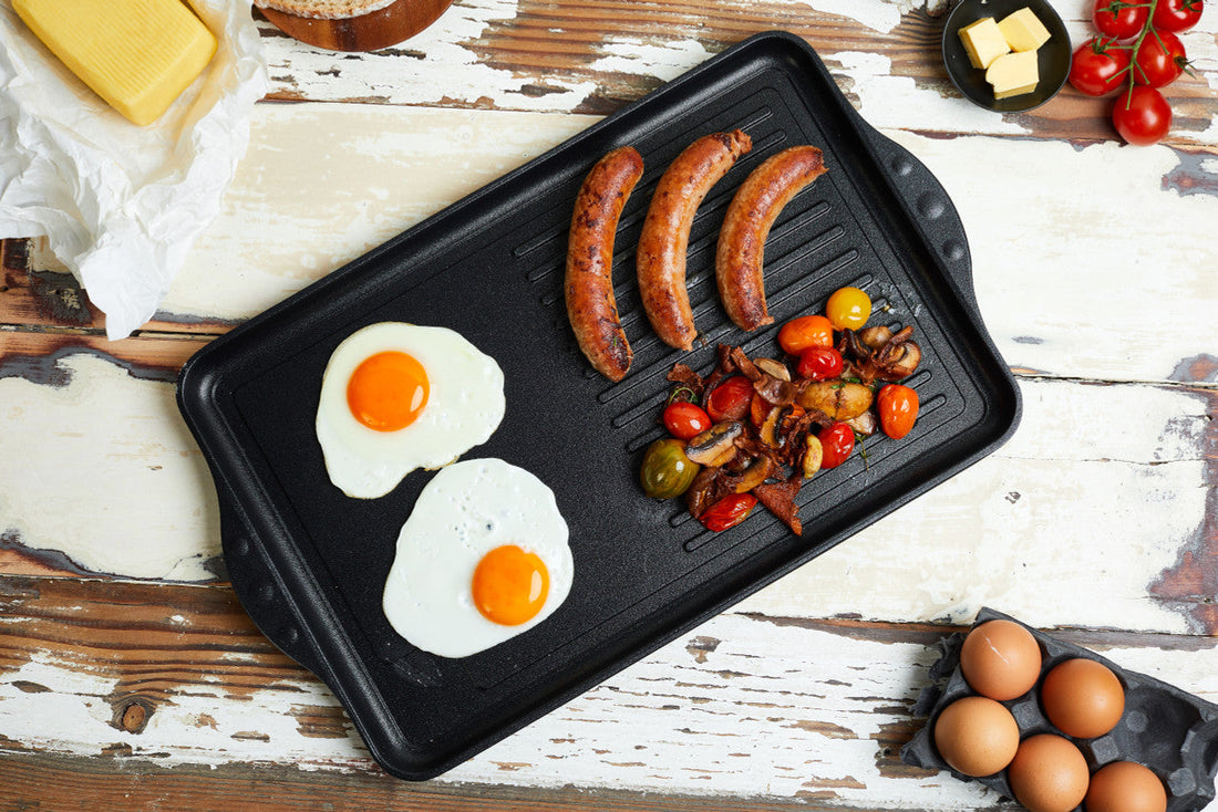 Swiss Diamond - 17" x 11" XD Non-Stick Double Burner Grill/Griddle Combo (43 cm x 28 cm) - XD64328-2
