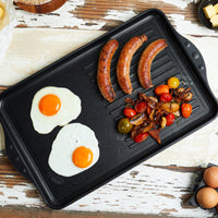 Swiss Diamond - 17" x 11" XD Non-Stick Double Burner Grill/Griddle Combo (43 cm x 28 cm) - XD64328-2