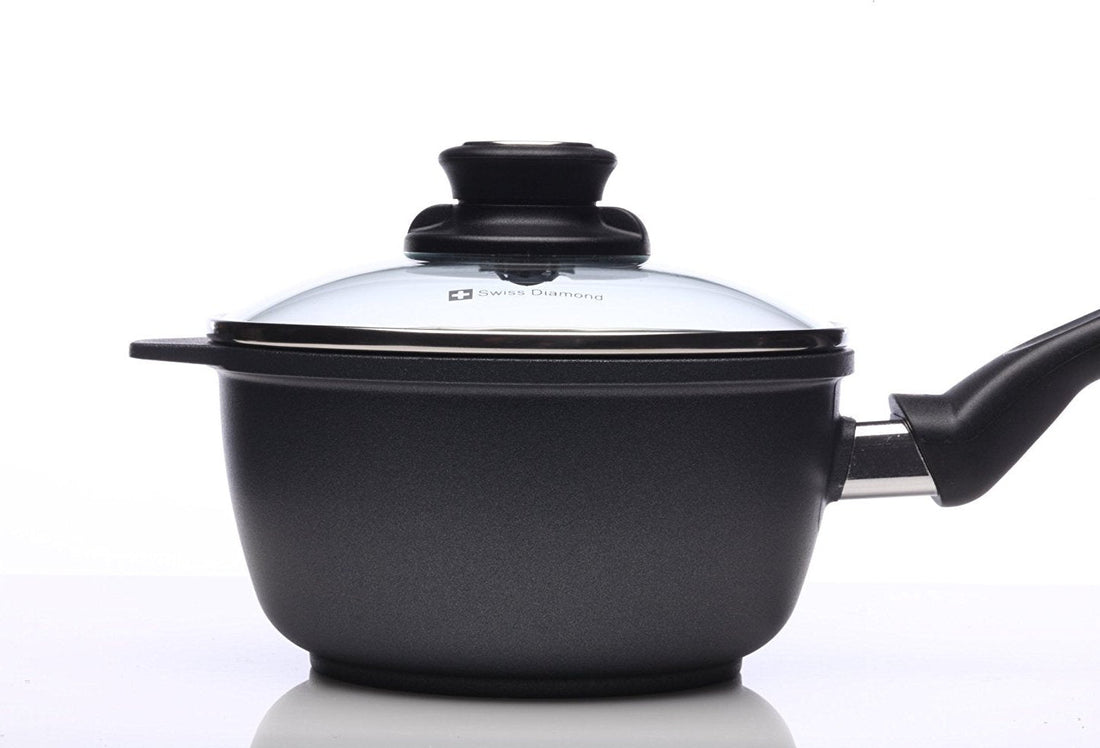 Swiss Diamond - 1.3 L Classic Nonstick Sauce Pan with Lid - (6.25") - 6716C