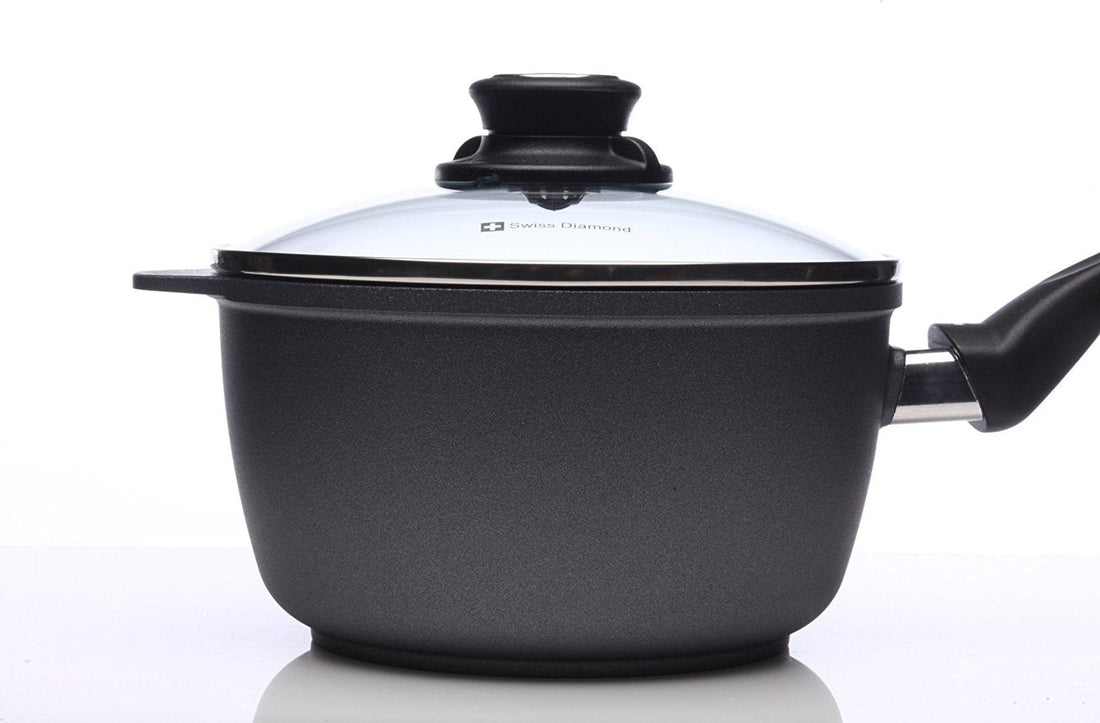 Swiss Diamond - 2 L Classic Nonstick Sauce Pan with Lid - (7") - 6718C