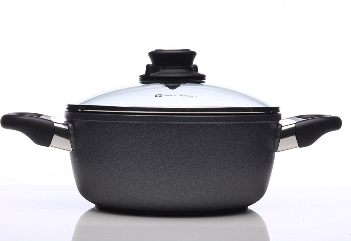 Swiss Diamond - 2.1 L Induction Nonstick Casserole with Lid (8") - 6820ic