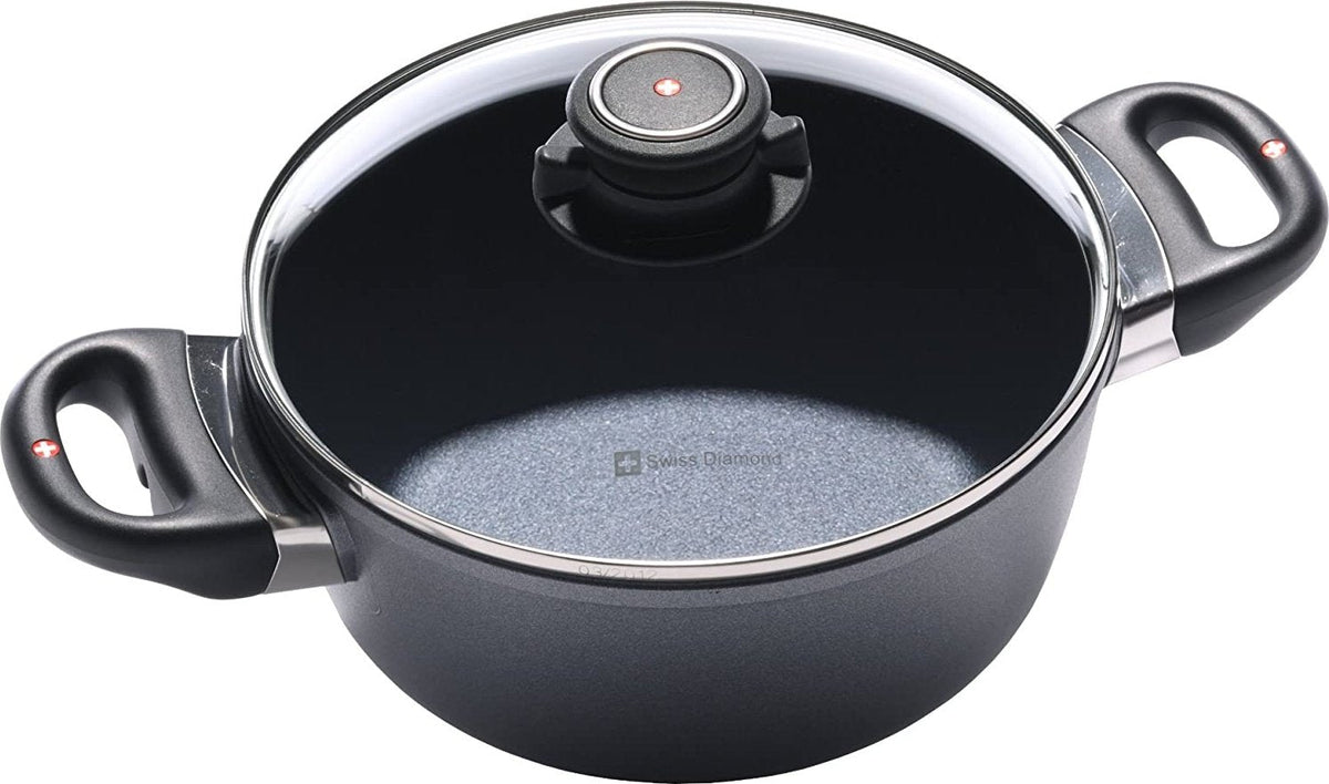 Swiss Diamond - 2.1 L Induction Nonstick Casserole with Lid (8") - 6820ic