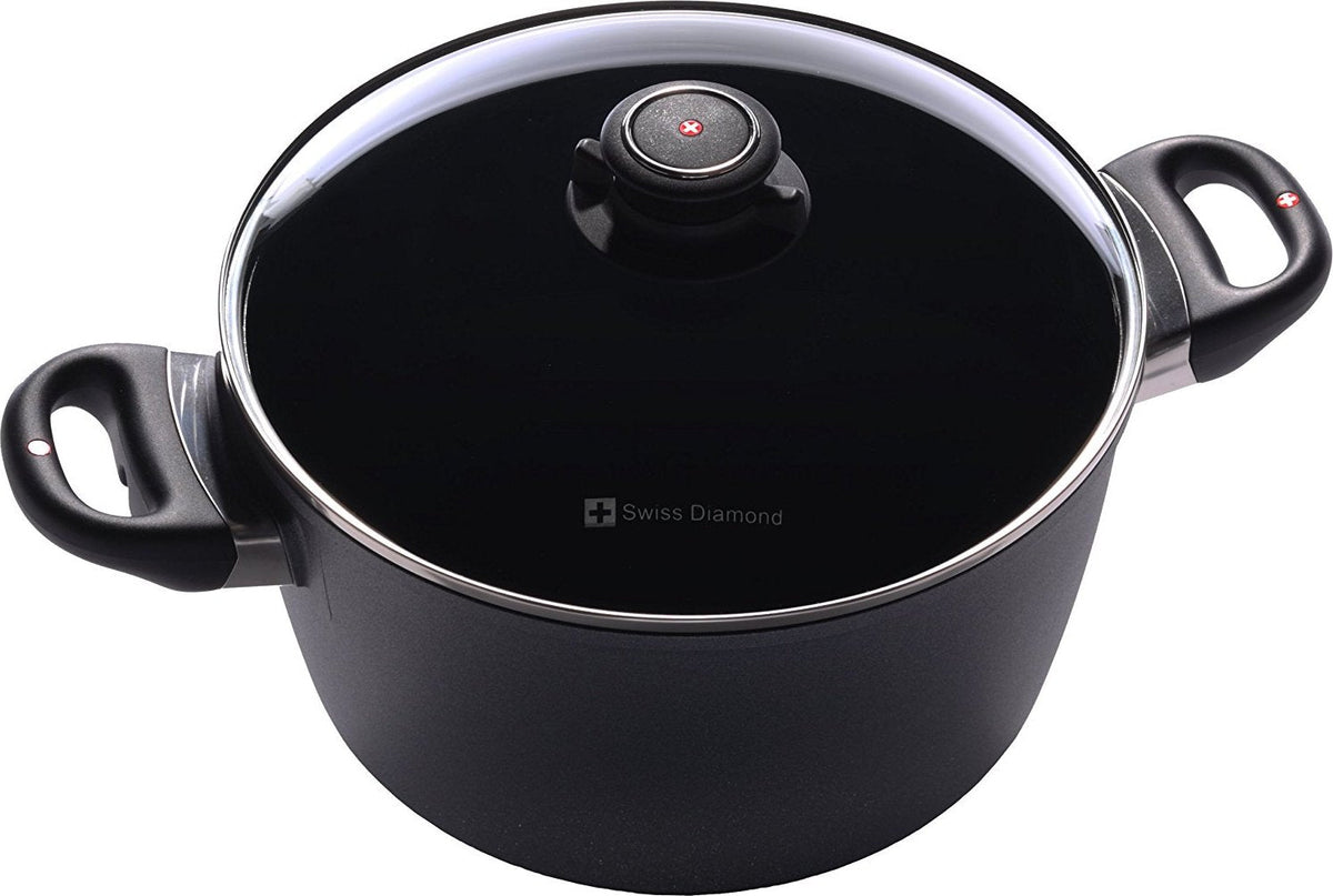 Swiss Diamond - 5.2 L Classic Nonstick Soup Pot with Lid (9.5") - 6124C