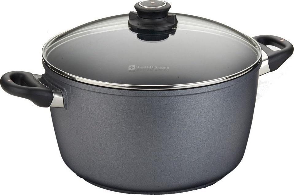 Swiss Diamond - 8 L Induction Nonstick Stock Pot with Lid (11") - 6128IC