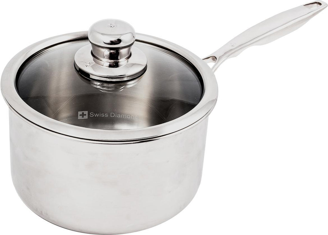 Swiss Diamond - 8" Premium Clad Sauce Pan with Glass Lid (20 cm) - SDCLAD31220ic