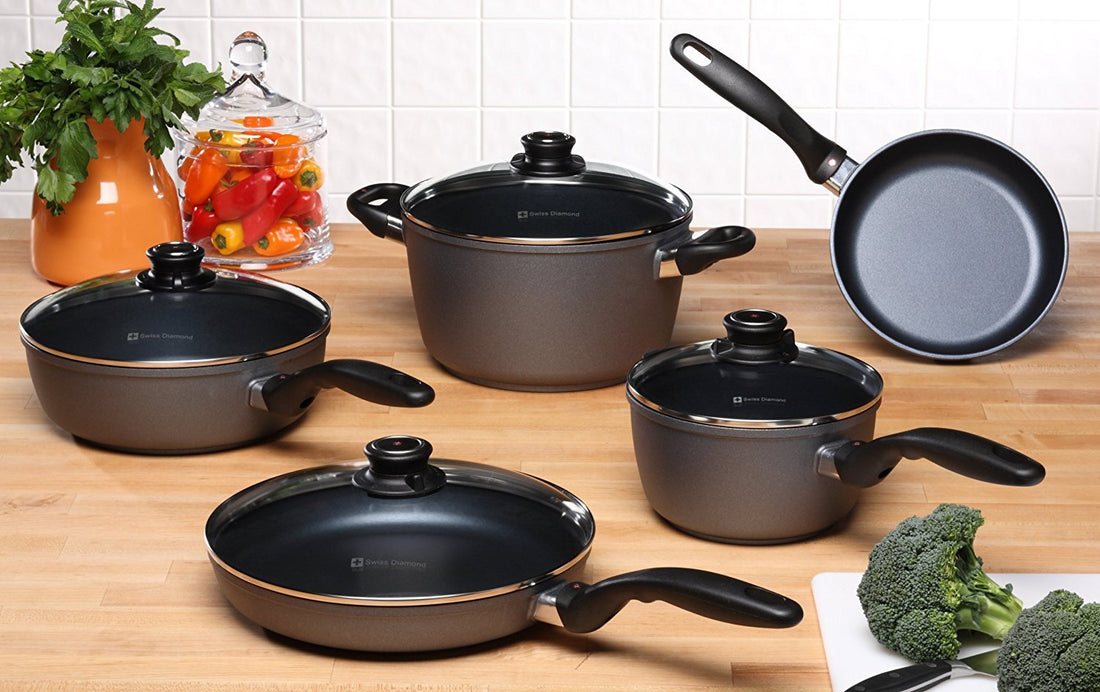 Swiss Diamond - 9 PC HD Classic Nonstick Cookware Set - 609