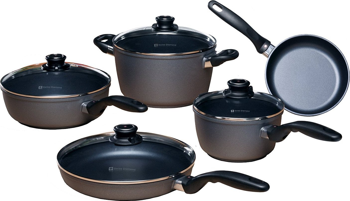 Swiss Diamond - 9 PC HD Classic Nonstick Cookware Set - 609