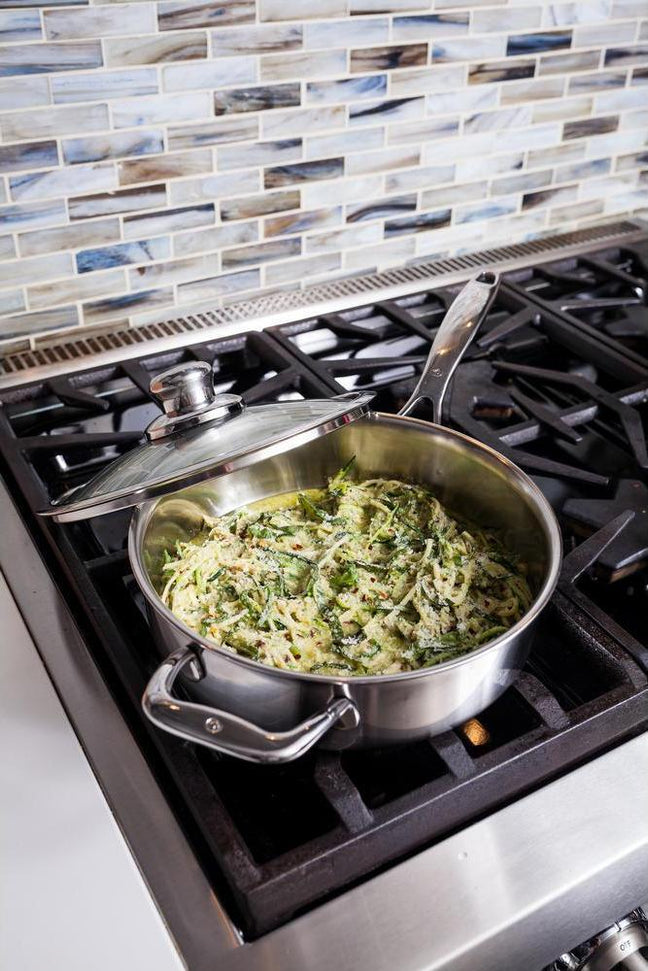Swiss Diamond - 9.5" Premium Clad Sauté Pan with Glass Lid (24 cm) - SDCLAD3724ic