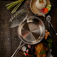 Swiss Diamond - DLX 3.6 QT Premium Stainless Steel Saucepan & Glass Lid - PSLA31220iC