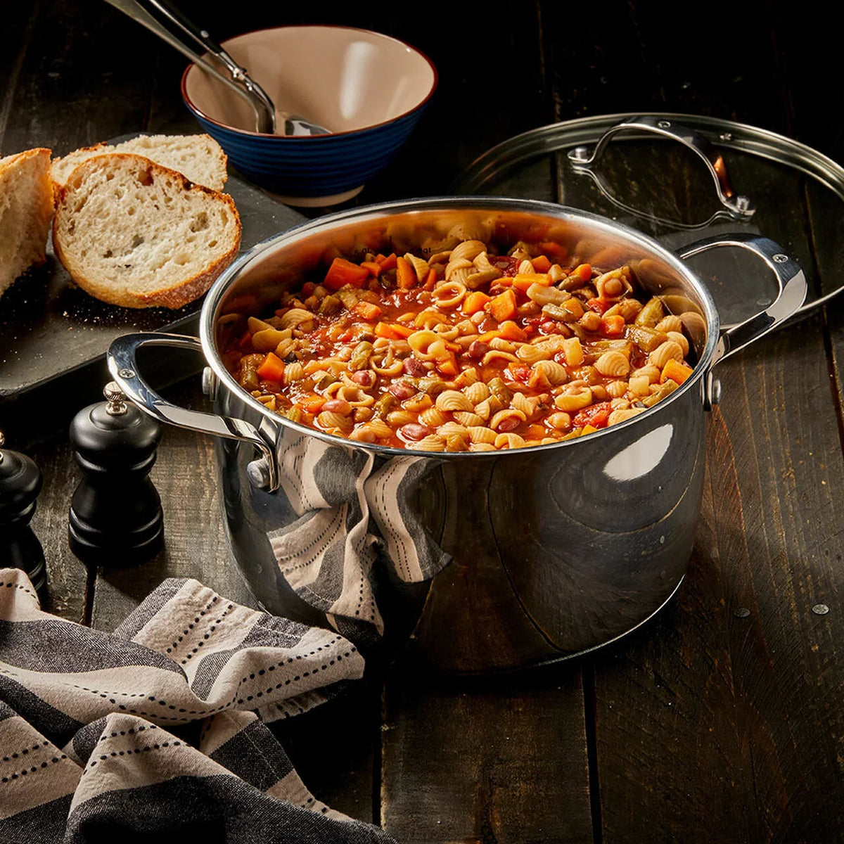 Swiss Diamond - DLX 7.6 QT Stainless Steel Stock Pot & Glass Lid - PSLA31724iC