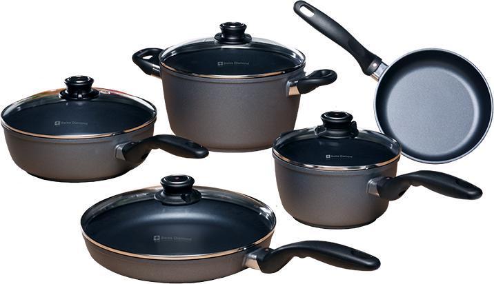Swiss Diamond - XD Kitchen Essentials Cookware, Pack of 9 Piece - XDSET609