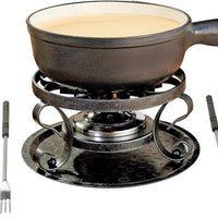 Swissmar - Lugano 9 PC Cast Iron Fondue Set Black Matte - KF-66513