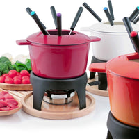 Swissmar - Sierra 11 PC Cast Iron Fondue Set Cherry Red - F66705