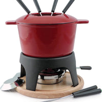Swissmar - Sierra 11 PC Cast Iron Fondue Set Cherry Red - F66705