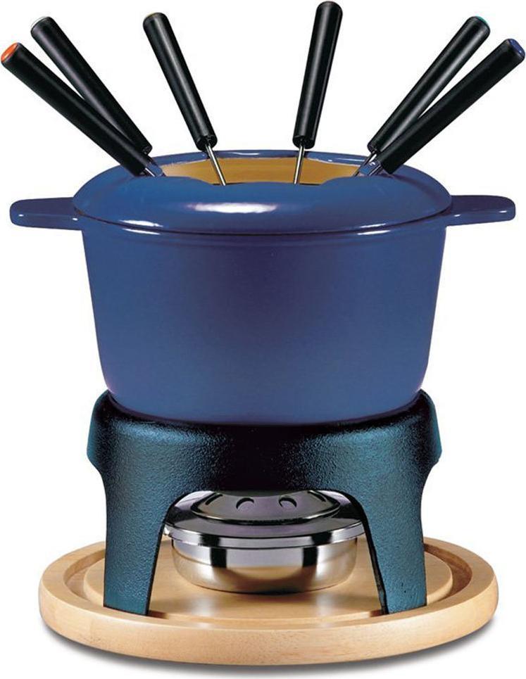 Swissmar - Sierra 11 PC Cast Iron Fondue Set Deep Blue - F66706