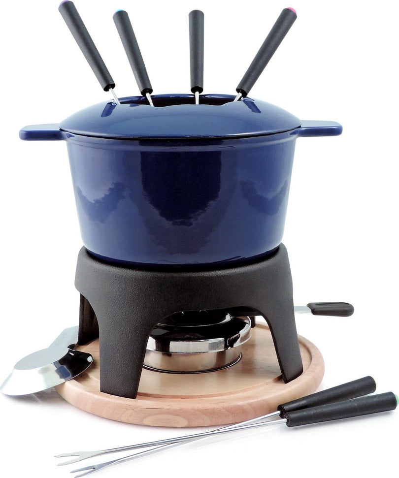 Swissmar - Sierra 11 PC Cast Iron Fondue Set Deep Blue - F66706