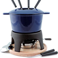 Swissmar - Sierra 11 PC Cast Iron Fondue Set Deep Blue - F66706