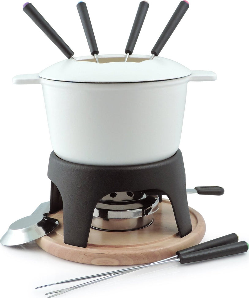 Swissmar - Sierra 11 PC Cast Iron Fondue Set White Matte - F66707
