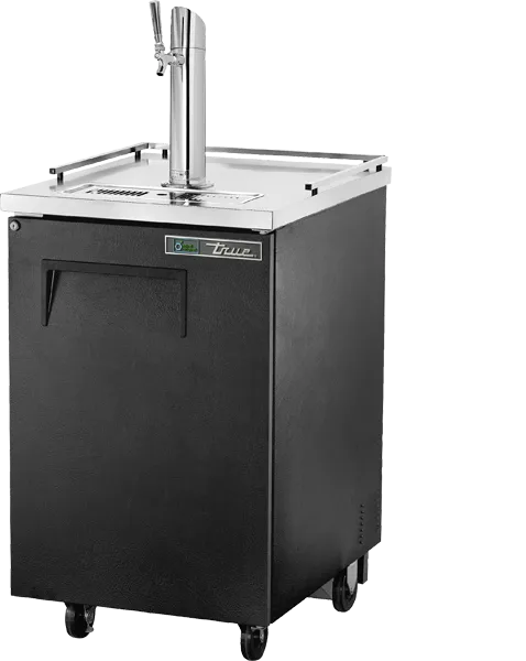 TRUE - 23.5" Black Solid Swing Door Direct Draw Beer Dispenser with Hydrocarbon Refrigerant - TDD-1-HC BLK